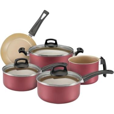 Imagem de Jogo Panela Conjunto Premium 5 Peças Antiaderente Tampa Vidro Teflon