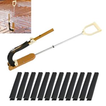 Imagem de Nisorpa Grampeador PEX com 1320 peças de grampos para placa de espuma, grampeador manual de pé, grampeador PEX, pistola de grampeamento PEX para madeira e placa de espuma, grampos de 3,5 cm para placa