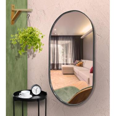 Imagem de Espelho Oval 60x47 Cm Moderno Lavabo/quarto - J.A, Preto