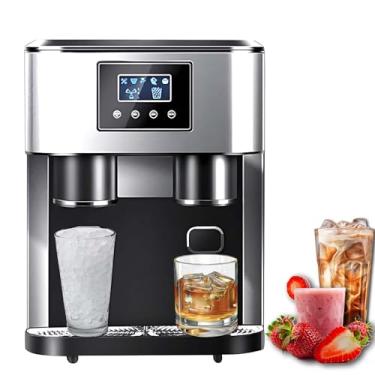 Imagem de Combo de máquina de gelo automática e dispensador de água - 16 cubos/lote, saída de 40 lb, tanque de 1,8 L + triturador, camada de isolamento, recarga dupla