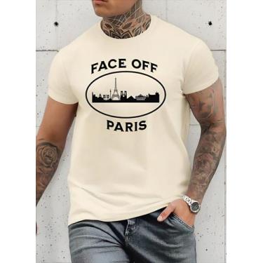 Imagem de Camiseta Masculina Paris Face Camisa Streetwear 100% Algodão - Algodão