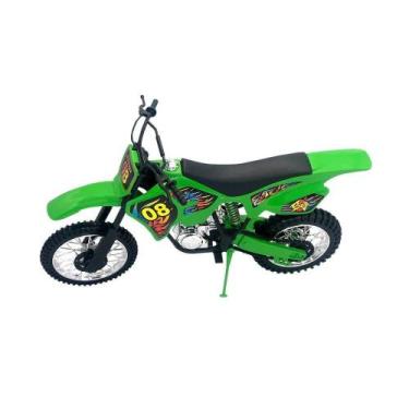 Imagem de Moto 36Cm Verde Brinquedo Infantil Com Motor Cromado - Bc Toys
