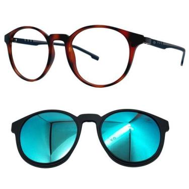 Imagem de Armação de Grau Redonda Mormaii Swap 2 6071 F39 com 1 Clipon, Azul