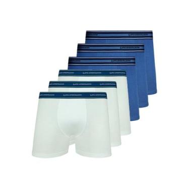 Imagem de Kit com 6 Cuecas Boxer Lupo 523-003 Colorido, Branco, M