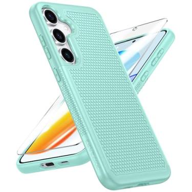 Imagem de FNTCASE Capa para Samsung Galaxy S25-Plus: Capa protetora de telefone resistente de camada dupla S24-Plus à prova de choque robusta com textura antiderrapante - proteção contra quedas militar