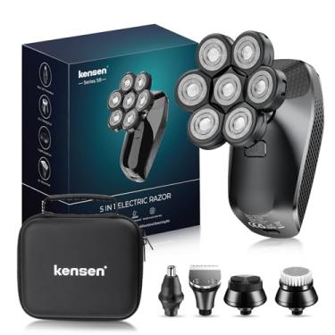 Imagem de KENSEN Barbeador Elétrico Masculino 5 em 1 – Cabeça Careca 7D, Kit à Prova d’Água para Barba, Cabelo, Nariz e Rosto