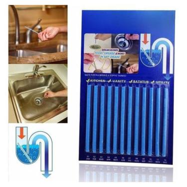 Imagem de Kit 3 Sani Sticks Super Desentupidor De Pias Ralos Original