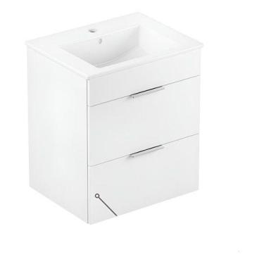 Imagem de Gabinete Para Banheiro Branco E Madeira Aurora 62x65x43 Cm - Celite
