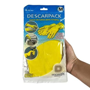 Imagem de LUVA LÁTEX PARA LIMPEZA AMARELA DESCARPACK 1 PAR (G)
