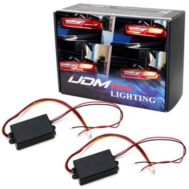 Imagem de iJDMTOY (2) Caixas universais de módulo de flash de perseguição dinâmica sequencial de 3 etapas compatíveis com o uso de retroajuste de luz de sinal de mudança frontal ou traseira do carro