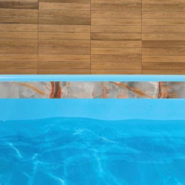 Imagem de Kit 15und Adesivo Vinílico Proteção Borda Piscina 100cm X 15cm marmore