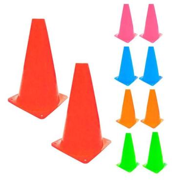 Imagem de 10x Mini Cone Sinalização Esportivo 23cm Agilidade Treino COLORIDO - 3