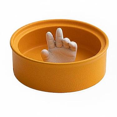 Imagem de Cinzeiro criativo para fumar cinzeiros mesa cerâmica vintage retro moda para mesa de escritório em casa ornamentos (laranja)