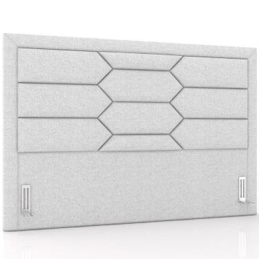 Imagem de Cabeceira Cama Box Queen 160cm Estofada Nora P05 Linho Cinza Claro