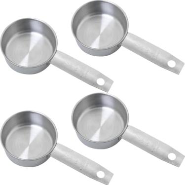 Imagem de WHYHKJ 4 peças de copos medidores de aço inoxidável 12,5 x 6 cm capacidade 60 ml colher de medição de cozimento de cozinha copo de tempero copo de molho usado para coletar e medir com precisão café