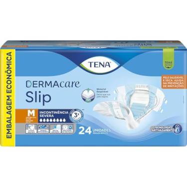 Imagem de Tena Slip Dermacare, Fralda Geriátrica para Incontinência Urinária, M - Embalagem Econômica 24 unidades