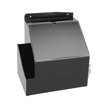 Imagem de Fenteer Caixa de coleção caixa de sugestão caso rifa bilhete caixa de votação multifuncional com suporte de sinal caixa de reclamação para arrecadação de, Preto