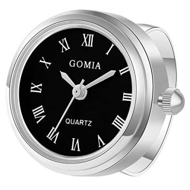 Imagem de JewelryWe Relógio de dedo masculino feminino novidade ajustável com numerais romanos anéis de quartzo