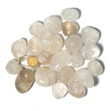 Imagem de 1 kg Cristal Transparente Rolado Pedra G 30 a 45mm Tipo C - Cristaisde