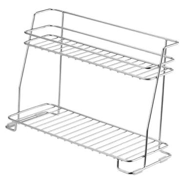 Imagem de IEUDNS Organizador de armário de cozinha, escorredor de pratos, prateleira de armazenamento de 2 camadas, prateleira de aço inoxidável para armário de