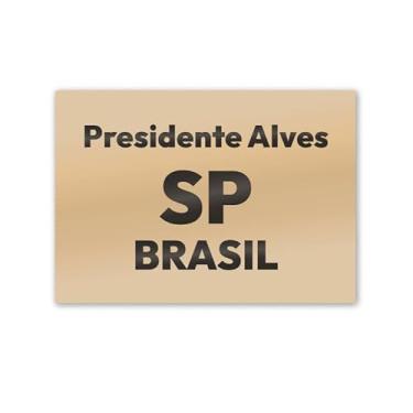 Imagem de Imã de Geladeira Presidente Alves São Paulo MDF 8cm x 5cm