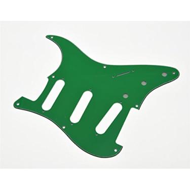 Imagem de KAISH 8 furos vintage ST/Strat Style SSS Pickguard ST Guitar Pick Guard Placa contra arranhões para Stratocaster/Strat Green, 3 camadas
