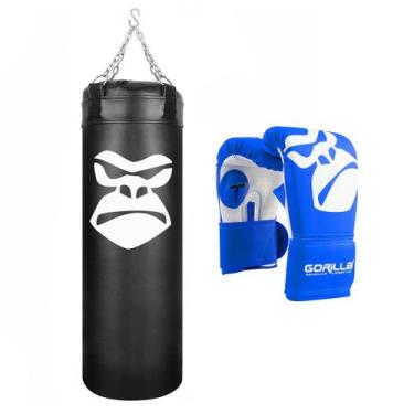 Imagem de Saco Boxe Profissional Boxe 90 Cm + Luva Bate Saco PRO Adulto Muay Tha