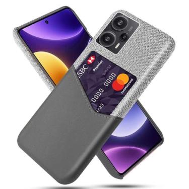 Imagem de Capa para Xiaomi Redmi Note 12 turbo,Tela e tampa de couro PU,Antideslizante,360°cobertura completa à prova de choque com 1 slot de cartão atrás,Prevenção de queda-Gray