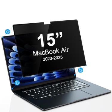 Imagem de PYS® Tela de privacidade MacBook Air de 15 polegadas, modelo A2941 com chip M2, protetor de tela magnético para laptop Mac/removível/antiespião/sem bolhas