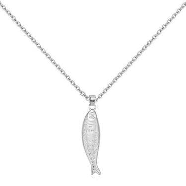 Imagem de Colar feminino de peixe boêmio, colorido, esmaltado, praia, havaiano, delicado, sorte, peixe, joia minimalista para ela, Adjustable, Aço inoxidável, Sem Pedra Preciosa