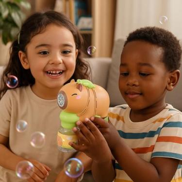 Imagem de Pistola Lança Bolhas de Sabão Infantil Formato Capivara – Brinquedo Divertido e Criativo para Crianças