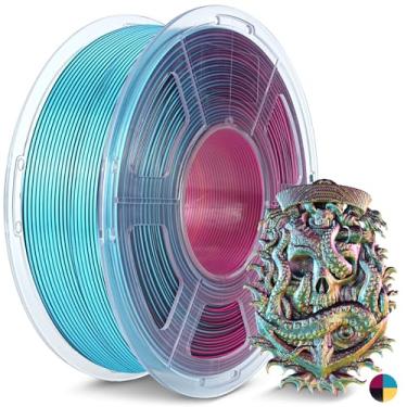 Imagem de JAYO Filamento de impressora 3D Silk PLA, filamento PLA de seda de cor quádrupla 1,75 mm, cor 4 em 1, vermelho, amarelo, verde, preto, carretel de 1,1 kg, serve na maioria das impressoras FDM