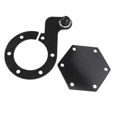 Imagem de aqxreight 6 Orifícios para o Volante do Volante Buzina Preta Centro de Fibra de Carbono Substituição para Nardi Vertex 6 Rodas de Direção Parafusos