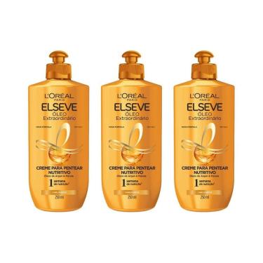 Imagem de Creme Para Pentear Elseve 250Ml Oleo Extraordinario - 3Un