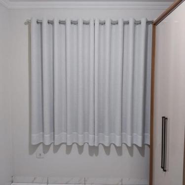 Imagem de Cortina Para Janela Voil Gaze De  Linho Com Forro Blecaute Blackout 3,