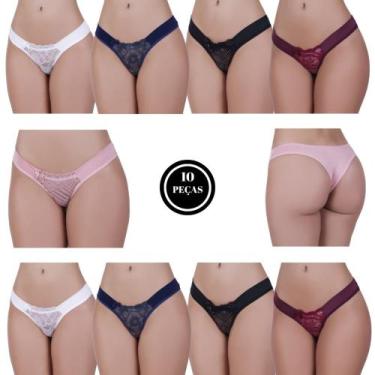 Imagem de Kit 10 Calcinha Renda -c4 KIT 10 BELA - BELLA DA SERRA MODAS, GG