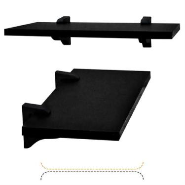 Imagem de Prateleira 36cm Decoração Quarto Sala  Escritório MDF Preto Resistente