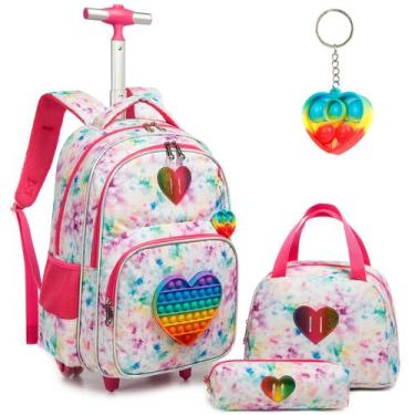 Imagem de Mochila rolante Meetbelify para meninas com lancheira e estojo de lápi