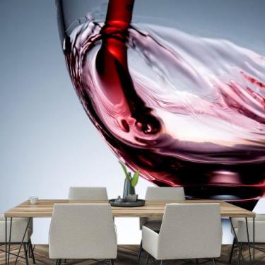 Imagem de Papel de Parede Vinho Taça Bebida Cozinha Sala Adesivo - 212pcm - Allo