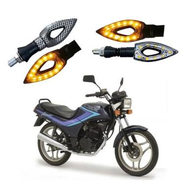 Imagem de Kit 4 Setas Esportivas Led P01C Carbono Flecha vazado Moto CBX 150 Ano