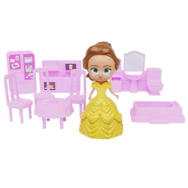 Imagem de GGB Plast Casinha de Boneca Cozinha e Banheirinho da Princesa 9 Peças Rosa