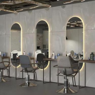 Imagem de Espelho Oval Grande 150x40 Decoração Corpo Inteiro com LED - Luz fria 