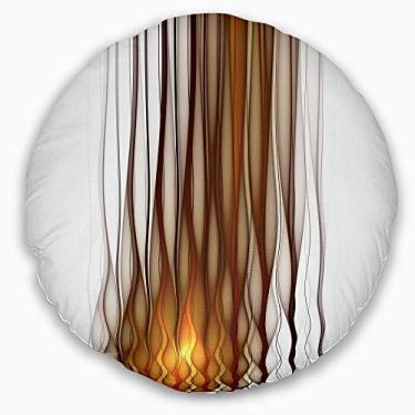 Imagem de Design de chamas fractais amarelas estampa abstrata sala de estar, sofá, almofada de alta qualidade + capa de almofada impressa em ambos os lados 40 cm