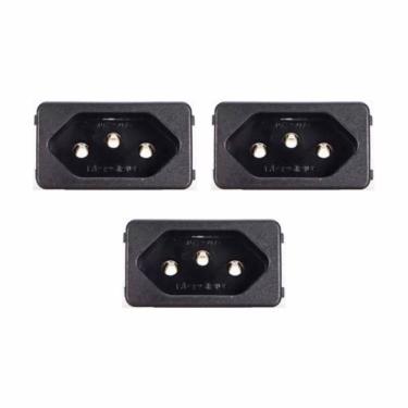 Imagem de 03 Tomada Margirius Para Cx Embutir Padrão Weg 10/20A Preto