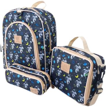 Imagem de Kit Mochila Escolar Infantil Completo Menina Menino Bolsa