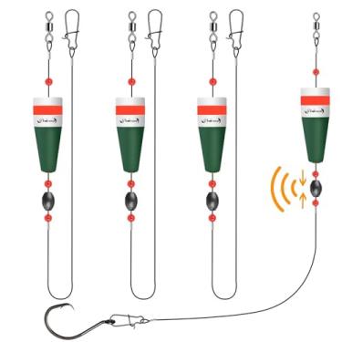 Imagem de Dovesun Rolhas de pesca pesadas de rolha de estourar boias de pesca rolhas de estourar rolhas para água salgada água doce verde boia comprimento 7,6 cm e flutuabilidade - 28 g x 3 peças