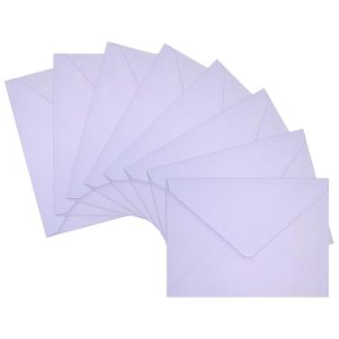 Imagem de LIKAJON Pacote com 50 envelopes A7, envelopes roxos claros, autovedantes, envelopes de 13,3 x 18,4 cm para aniversário, formatura, chá de bebê, cartões de convite de casamento