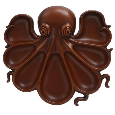 Imagem de Bandeja de servir de polvo feita à mão – Prato de charcutaria de madeira para aperitivos, frutos do mar, lanches – decoração costeira náutica, presente de madeira seguro para alimentos para