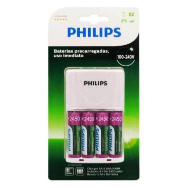 Imagem de Carregador de Pilha Philips SCB2445NB com 4 pilhas 2450mah
