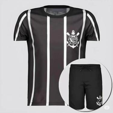 Imagem de Kit Camiseta e Shorts Infanil Corinthians Infantil Licenciado Coimbra 